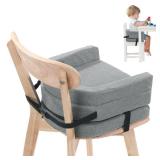 ROYALAY Toddler Booster Seat for Dining Table, Adjustable Height Booster Seat Pad for Kids Chair, 5.3inch Portable Booster Cushion with Straps, Travel Booster Seats for Baby Child Boys Girls(Grey) - R