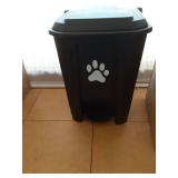 tebiete Dog Poop Trash Can Outdoors Pet Waste Station with Lid Dog Waste Disposal Container with Removable Inner Bin Bucket Hands-Free Pedal Garden Yard Home with 5Rolls Waste Bags, Black - Retail: $5
