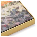 Akfado Floater Frame for 36x48 Canvas Paintings, 0.86\" Deep DIY Metal Floating Frames for Abstract Art Prints Memorial Portraits, Modern Living Room Wall Decor, No Glass & Back (Gold) - Retail: $48