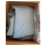 Bedsure Oversized Queen Comforter Set - 7 Pieces Grayish Blue Oversized Queen Bedding Set for All Seasons, Boho Contrasting Design Bed in a Bag with Comforter, Sheets, Pillowcases & Shams - Retail: $8