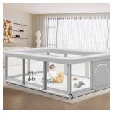 Large Baby Playpen for Babies and Toddlers, Playpen 74Ã50, Large Baby Play Yards Indoor & Outdoor, Sturdy Safety Baby Play Pen with Soft Breathable Mesh, Toddlers Activity Center with Anti-Slip Bas