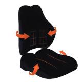 WOWESOTICA Wheelchair Cushion with Lumbar Pillow (2-Piece Set) for Adults and Seniors.Supportive Memory Foam for Back, Tailbone and Hip Pain Relief, Non-Slip Cover, Removable Straps. (Black) - Retail: