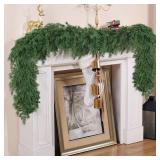 Tulvend 5ft Christmas Cedar Garland, Real Touch Pine Garland, Realistic Cypress Garlands Christmas Decorations for Mantel, Table, Stairs, Porch - Indoor Outdoor Xmas Holiday Decor - Retail: $30