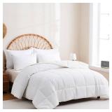 YMLIVE Wool Comforter Dvet Insert Queen Size for All Season, Breathable Organic Comforter, 100% Noiseless Cotton Shell, Luxurious Wool Fill Duvet(White) - Retail: $130