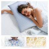 Love Attitude Shredded Memory Foam Pillows King Size Set of 2, Cooling Pillow Firm and Soft Adjustable for Side Back Stomach Sleepers - Retail: $58