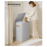SONGMICS Laundry Basket, 44.9 Gal. Laundry Hamper, 2 Compartments, Easy Assembly, with Lid and Handles, Removable Inner Bags, 22 x 15.7 x 29.5 Inches, Dove Gray ULCB813G01 - Retail: $50