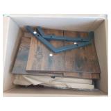 CHOEZON Hexagon Floating Shelves Set of 2, 18.9\" Glass Hanging Shelves for Wall Decor, Wall Storage Rack and 12 S-Hooks, for Living Room, Bedroom, Office, Game Center, Rustic Brown TBJ08BF - Retail: 