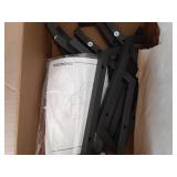 CHOEZON Hexagon Floating Shelves Set of 2, 18.9\" Glass Hanging Shelves for Wall Decor, Wall Storage Rack and 12 S-Hooks, for Living Room, Bedroom, Office, Game Center, Rustic Brown TBJ08BF - Retail: 