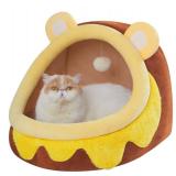Jiupety Cute Cat Bed for Indoor, Cats Warm Soft Cave Fit for Many Cats and Puppy, Honeypot, L - Retail: $26