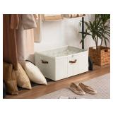 StorageWorks Shoe Organizer for Closet, Fits up to 24 Pairs, Shoe Cubby Storage Containers with Adjustable Dividers and Clear Cover, Beige - Retail: $48