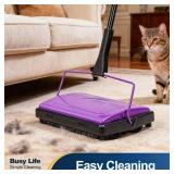 Yocada Carpet Sweeper Cleaner for Home Office Low&Undercoat Carpets Rugs Pet Hair Dust Scraps Paper Small Rubbish Cleaning with a Brush - Retail: $25