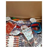 Paterr 102 Pcs Hockey Party Favor Supplies Set Include Hockey Drawstring Bags Silicone Bracelets Badge Buttons Spiral Notebooks Pencils and Erasers Bookmarks and Stickers for Gifts - Retail: $37