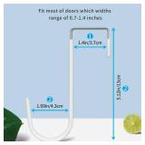 FYY Over The Door Hooks, 4 Pack Hangers Hooks with Rubber Prevent Scratches Heavy Duty Organizer for Living Room, Bathroom, Bedroom, Kitchen Hanging Clothes, Towels, Hats, Coats, Bags White - Retail: 