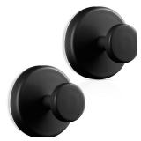 OUTXE Wreath Hanger for Front Door, Heavy Duty Suction Cup Reef Hook for Glass Window/Over Door/Outdoor, Christmas/Thanksgiving/Halloween/July 4th/Easter/Valentine/Fall/Summer/Spring (Black, 2-Pack) -