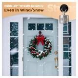 OUTXE Wreath Hanger for Front Door, Heavy Duty Suction Cup Reef Hook for Glass Window/Over Door/Outdoor, Christmas/Thanksgiving/Halloween/July 4th/Easter/Valentine/Fall/Summer/Spring (Black, 2-Pack) -