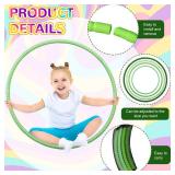Syhood 12 Pcs Toy Color Hoop Plastic Detachable Adjustable Hoop Light Weight Exercise Fitness Equipment Toy Waist Ring for Adult Party, 3 Sizes (Gradient Green) - Retail: $27