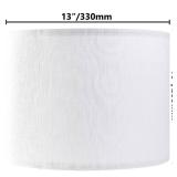 Set of 2 Pure White Linen Drum Lamp Shade 13\" Top x 13\" Bottom x 10\" High (Spider) Contemporary Lamp Shades for Table Lamps & Bedside Lamps Replacement Lampshade - GO&SO - Assembly is Required - Re