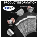 300 Pcs Small Bubble Wrap Pouches 2.75\" x 4\" Bubble Wrap Bags Clear Self-Sealing Bubble Out Bag Pouches Protective Packing Bags Double Walled Bubble Cushioning Bags Shockproof Foam Bags for Shipping