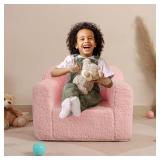 MOMCAYWEX Kids Snuggly-Soft Sherpa Chair, Cuddly Toddler Foam Chair for Boys and Girls, Pink - Retail: $50