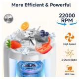 Pre Owned COKUNST Portable Blender, Small Smoothie & Shake Maker with LED Display, 17 oz (500ml) Personal Blender with 6 Blades, USB C Rechargeable Juice Mixer with Extra Lid for Travel, Office Gym Ho