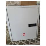 Uniclife Wall Mount Medicine Cabinet with Combination & Key Lock Locking First Aid Cabinet Lockable Medical Cabinet Large Capacity Medicine Organizer Secure Steel Wall Cabinet Metal Storage Box, White