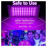 Akpgf 8 Pack 50W Black Light, LED Blacklight Flood Light with US Plug and Switch, Black Lights for Glow Party,Halloween,Body Painting,Birthday Party,Fluorescent Painting and Fluorescent Tapestry - Ret