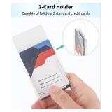 Pawfly 2 Pack Vertical 2-Card Badge Holder with Thumb Slot Hard Transparent PC Case Protector for Office School IDs Credit Cards Driverâs Licenses and Passes - Retail: $4