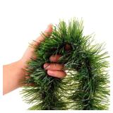 Green Garland Christmas Decorations,50Ft Xams Greenery Tinsel Stems Non-Lit Soft Twist Garland Decor for Tree Stairs Railing Front Door Mantle Fireplace Indoor Outdoor Holiday Home - Retail: $13