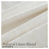 TWODRAPES Pinch Pleated Extra Wide Curtain Panels 90 Inches Long 70 Wide Linen Curtain for Patio Sliding Glass Door Cream Hooks Rings Semi Sheer Privacy 90 Inch Length for Living Room 70x90 1 Panel - 