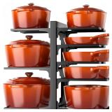 MUDEELA 8-Tier Pots and Pans Organizer under Cabinet, Adjustable Heavy Duty 120LBS Pot and Pan Organizer Rack inside Cabinet for Kitchen Organizer Cast-iron Pans, Heavy Skillets Griddles, Shallow Pots