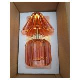 SisiHokai Small Battery Operated Lamp with Timer, Tiny Cordless Glass Table Lamp for Home Decor, Kitchen, Bathroom, Birthday Gift for Women, Jelly Red - Retail: $35