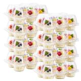NPLUX 6 Count Cupcake Containers 15 Pack Cupcake Holders Clear Plastic Stackable Cupcake Boxes with Detachable Tall Dome Lids for 90 Cupcakes, BPA Free, Standard Size - Retail: $16