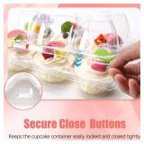 NPLUX 6 Count Cupcake Containers 15 Pack Cupcake Holders Clear Plastic Stackable Cupcake Boxes with Detachable Tall Dome Lids for 90 Cupcakes, BPA Free, Standard Size - Retail: $16
