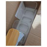 D2scrma 37oz Rectangle Airtight Glass Storage Containers with Bamboo Lids (Set of 4), Square Food Storage Jar, Pantry Organizers for Cereal, Nuts, Snacks and Coffee beans (âwith Black Lable) - Re