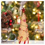 Yinns Christmas Tree Light Up, Acrylic Christmas Tree with LED Lights and Christmas Music, Candy Xmas Tree Tabletop Decor for Indoor Home Party Supplies,13 inches