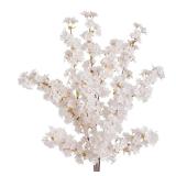 Apeair Artificial Cherry Blossom Branches 3Pcs 40\" Faux Silk Cherry Blossom, Fake Flowers with Leaves Bouquet Decorations for Home Living Room Bedroom Table Centerpiece Vase Wedding Decor - Retail: $