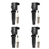 Vplus Set of 4 FD505 Ignition Coils & Spark Plugs SP530,Replease DG541 DG507 DG504 Compatible with 2009-2019 Escape Focus Tribute Mariner C-Max Fusion Transit Connect MKZ Mercury 2.0L 2.5L - Retail: $