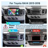 2G+64G Car Radio Stereo for Toyota RAV4 2013 2014 2015 2016 2017 2018, Wireless CarPlay/Android Auto,10.1 Inch HD Touch Screen Android 13 Head Unit GPS WiFi Bluetooth FM/RDS EQ HD Camera - Retail: $11