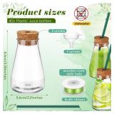 Baderke 48 Pcs 4 oz Plastic Patron Bottles with Cork and Straw Empty Reusable Tequila Mini Liquor Bottles for Drinks with Green Silk Ribbon for Wedding Party Personalized Decoration