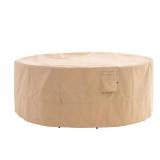 WJ-X3 Round Patio Furniture Cover, 72\" D x 31\" H, Waterproof, UV Resistant, Anti-Fading Outdoor Cover for Round Dining Table and Chairs Set, Beige - Retail: $60