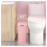 Cesun Automatic Motion Sensor Bathroom Trash Can with Lid, 2.6 Gallon Touchless Trash Bin, Smart Plastic Slim Garbage Can Small Wastebasket for Toilet, Office, rv, Bedroom, Living Room, Pink - Retail: