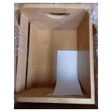 DEAYOU 2 Pack Bamboo Stackable Storage Bins, Natural Bamboo Open Front Stacking Bins, Use as 2 Tier Food Organize Basket Box with Handle for Countertop, Fruit, Veg, Bread, Pantry