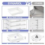 SYKIARIOL Rolling Storage Cart with Drawers,Utility Cart With 8 Drawers and Wooden Tabletop,Rolling Drawer Cart,Storage Drawer Cart for Living Room,Classroom,Bedroom,Bathroom,Dorm,Office,White - Retai
