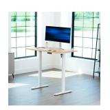 Electric 48 x 30 in Standing Desk, Memory Height Adjustment, 1B Series, Holds 220 lbs, One-Piece Light Wood Top, White Frame - Retail: $239
