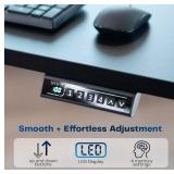 Electric 48 x 30 in Standing Desk, Memory Height Adjustment, 1B Series, Holds 220 lbs, One-Piece Light Wood Top, White Frame - Retail: $239