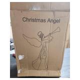 Christmas Angel with Trumpet, Large 3D Glittered Lighted Decor with 160 Warm LED Lights, Light up Christmas Angel for Outdoor Decorations, Garden, Yard, Indoor, Lawn, Porch - Retail: $0