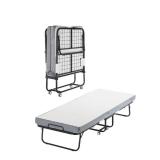 VEVOR Rollaway Bed, 31 in x 75 in Folding Bed with 4 in Mattress, Twin Size Foldable Bed with Sturdy Metal Frame & Memory Foam Mattress, Portable Twin Roll Away Bed with Mattress, for Adults, Guest - 