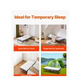 VEVOR Rollaway Bed, 31 in x 75 in Folding Bed with 4 in Mattress, Twin Size Foldable Bed with Sturdy Metal Frame & Memory Foam Mattress, Portable Twin Roll Away Bed with Mattress, for Adults, Guest - 