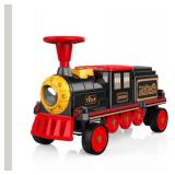 Anpabo 12V Kids Ride-On Train Locomotive- Trackless, 2 Seater, Rubber Tires,  Red - Retail: $199
