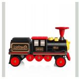 Anpabo 12V Kids Ride-On Train Locomotive- Trackless, 2 Seater, Rubber Tires,  Red - Retail: $199
